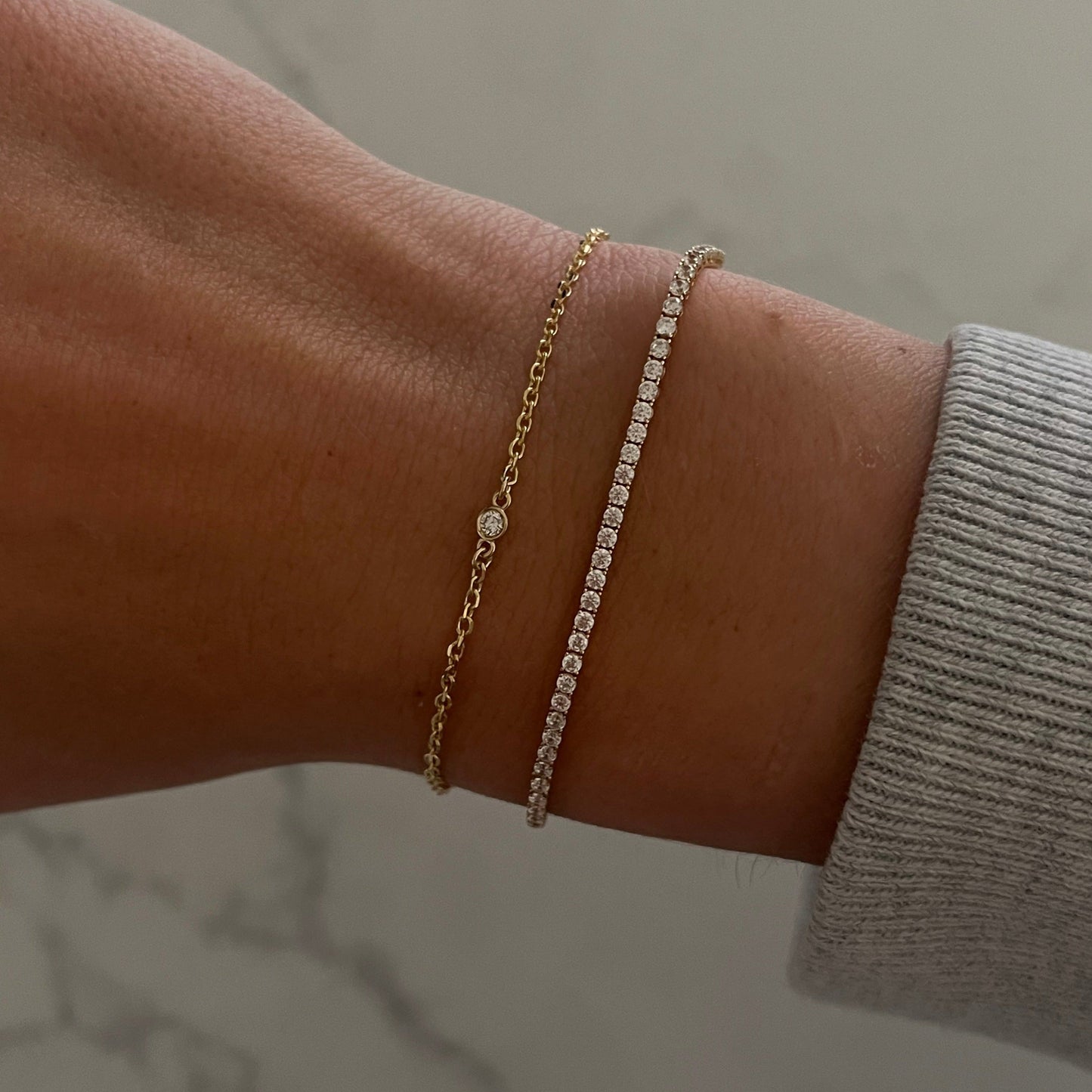 14k Diamond Berkeley Style Bracelet