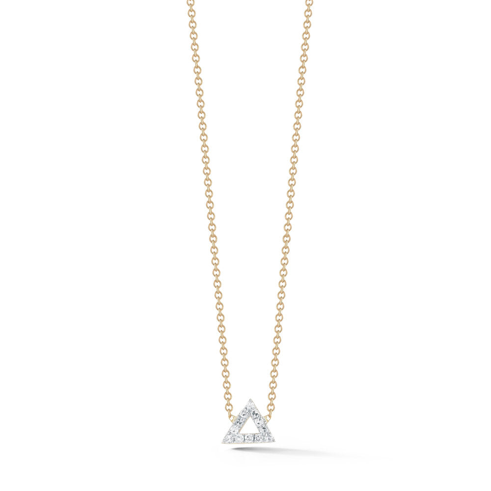 Mini Diamond Triangle Necklace in 14kt Gold