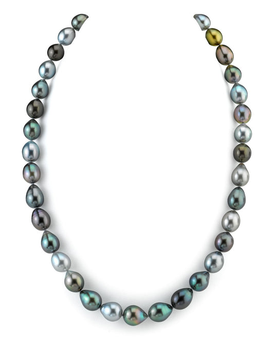 Multi-Color Drop-Shape Pearl Necklace in 8.0-10.0mm