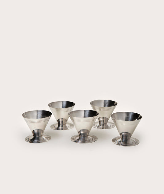 Set of Five Small Footed Cups