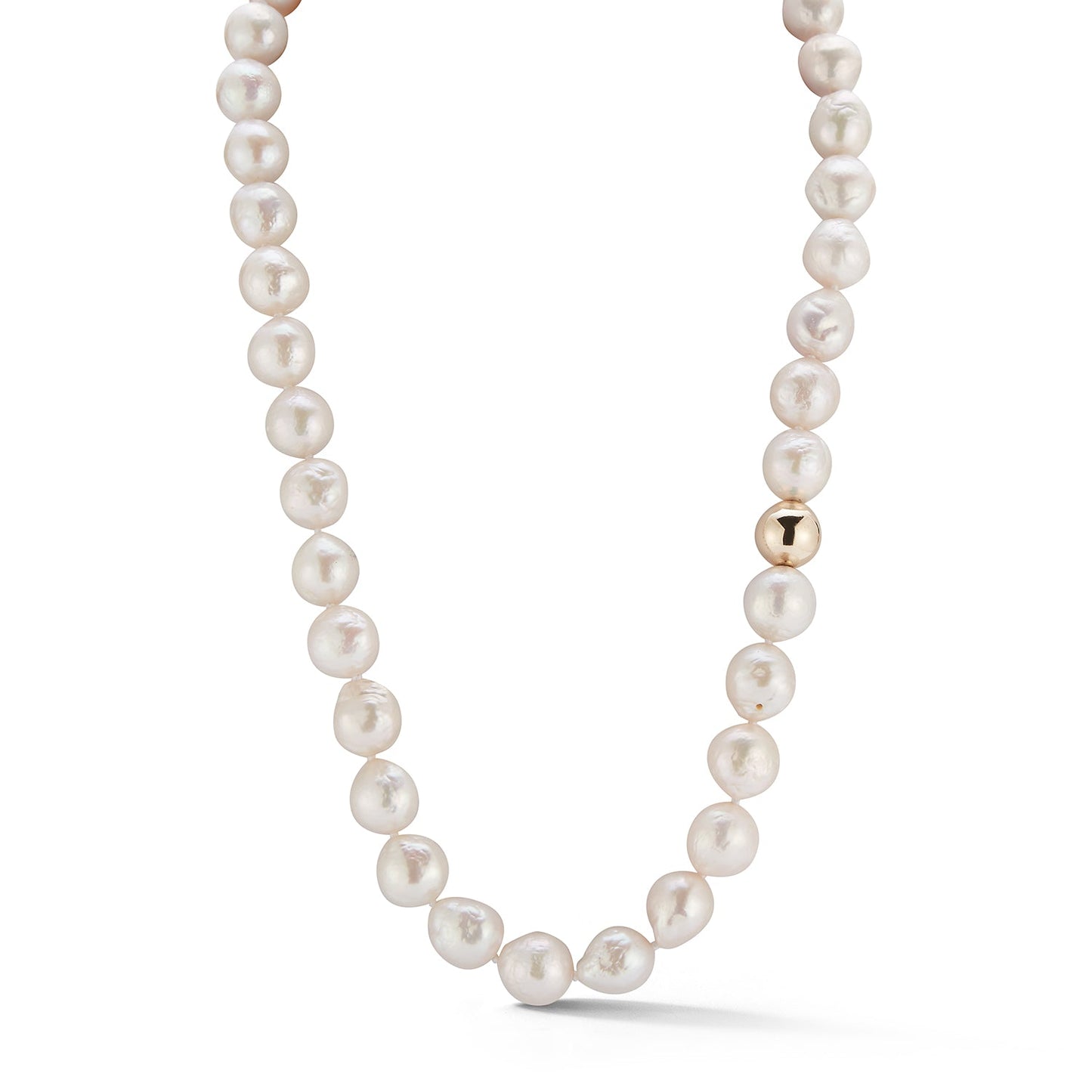 Baroque Pearl Necklace with Gold Dots