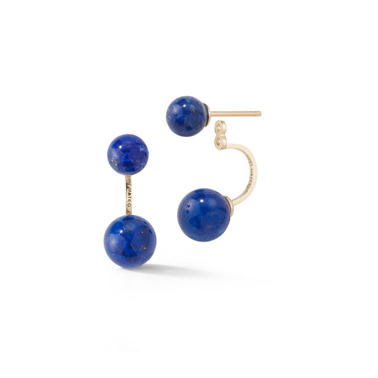 Gold Lapis Ear Jacket Earrings in 14kt