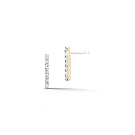 Diamond Bar Studs in 14kt Gold