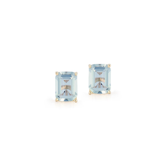 Blue Topaz Stud Earrings in 14kt Gold