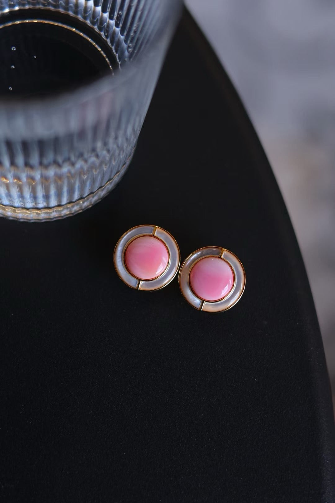 Pink Conch Shell Pearl Earrings for Women