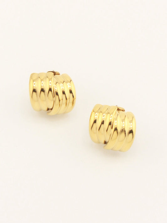 Gold Double Huggie Earrings in Sleek Design