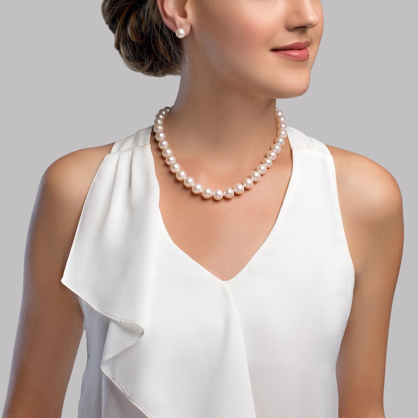 White Freshwater Pearl Necklace with AAA Quality