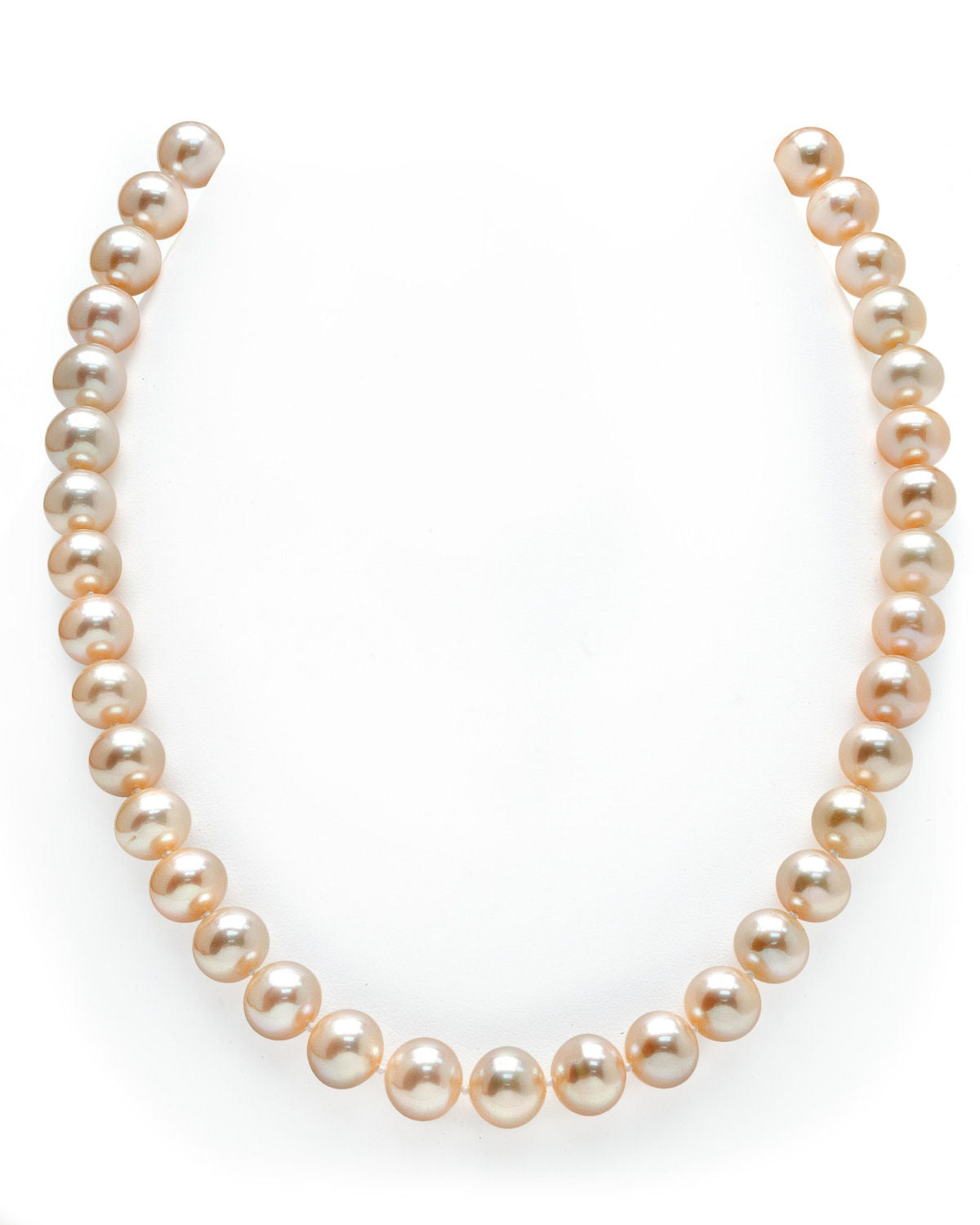 Peach Freshwater Pearl Necklace with 9.5-10.5mm Pearls