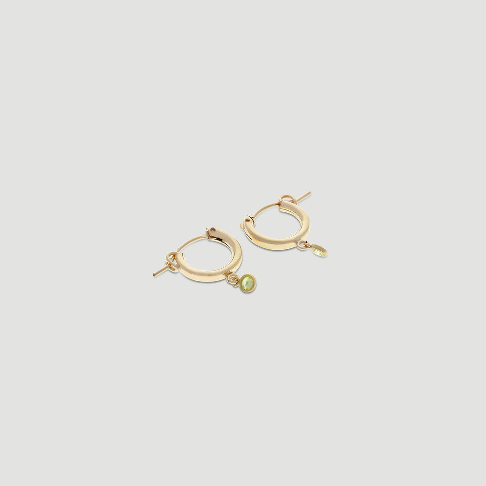 Mini Birthstone Hoop Earrings 13mm