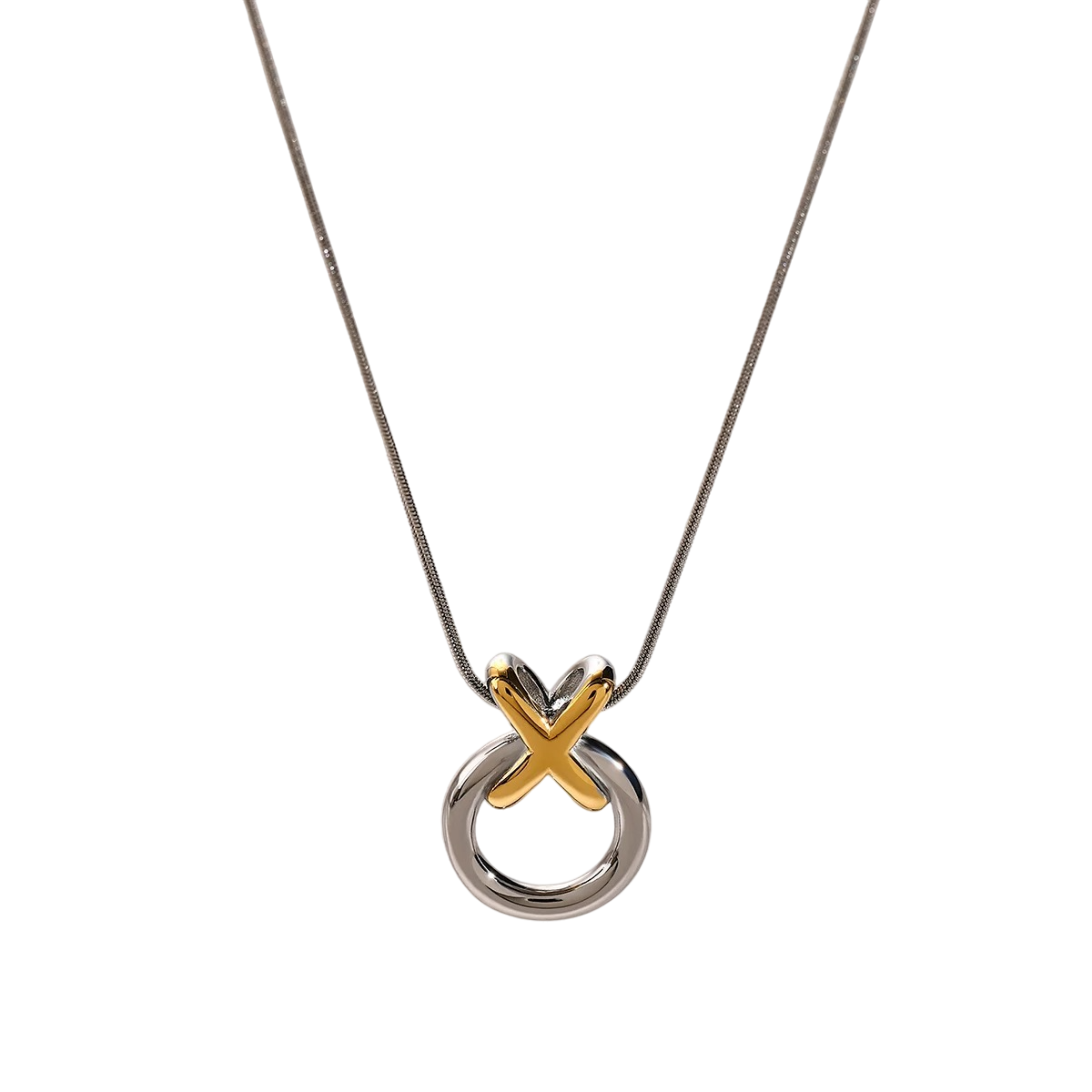 Gold Hollow Charm Pendant Necklace