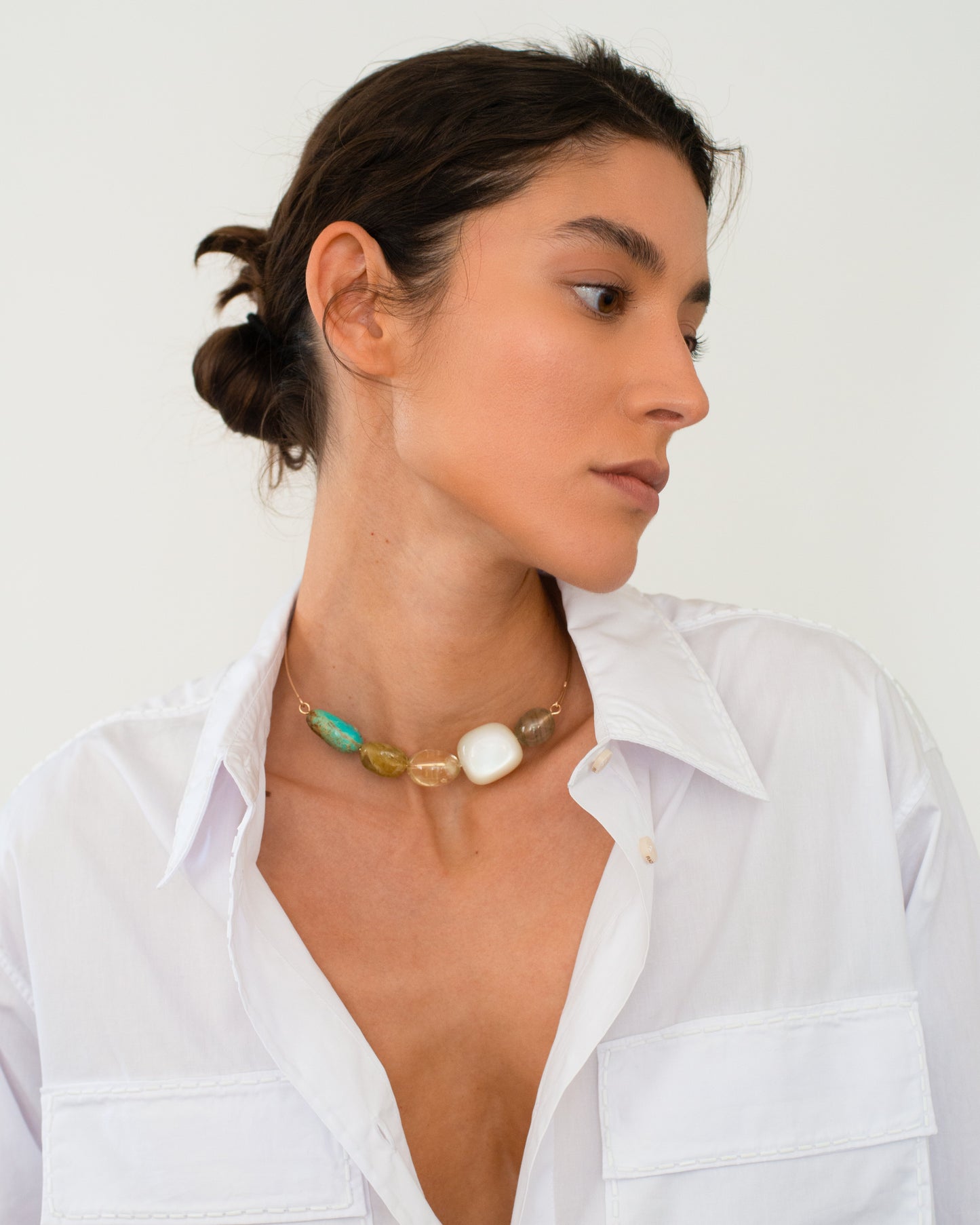 Morning Crescent Collar Necklace in Stylish Design