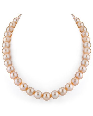 Peach Freshwater Pearl Necklace 10.5 to 11.5mm