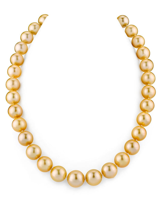 Golden South Sea Pearl Necklace with AAAA Quality