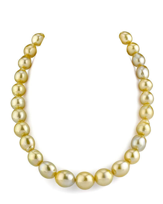 Drop-Shape Golden South Sea Pearl Necklace AAA Quality