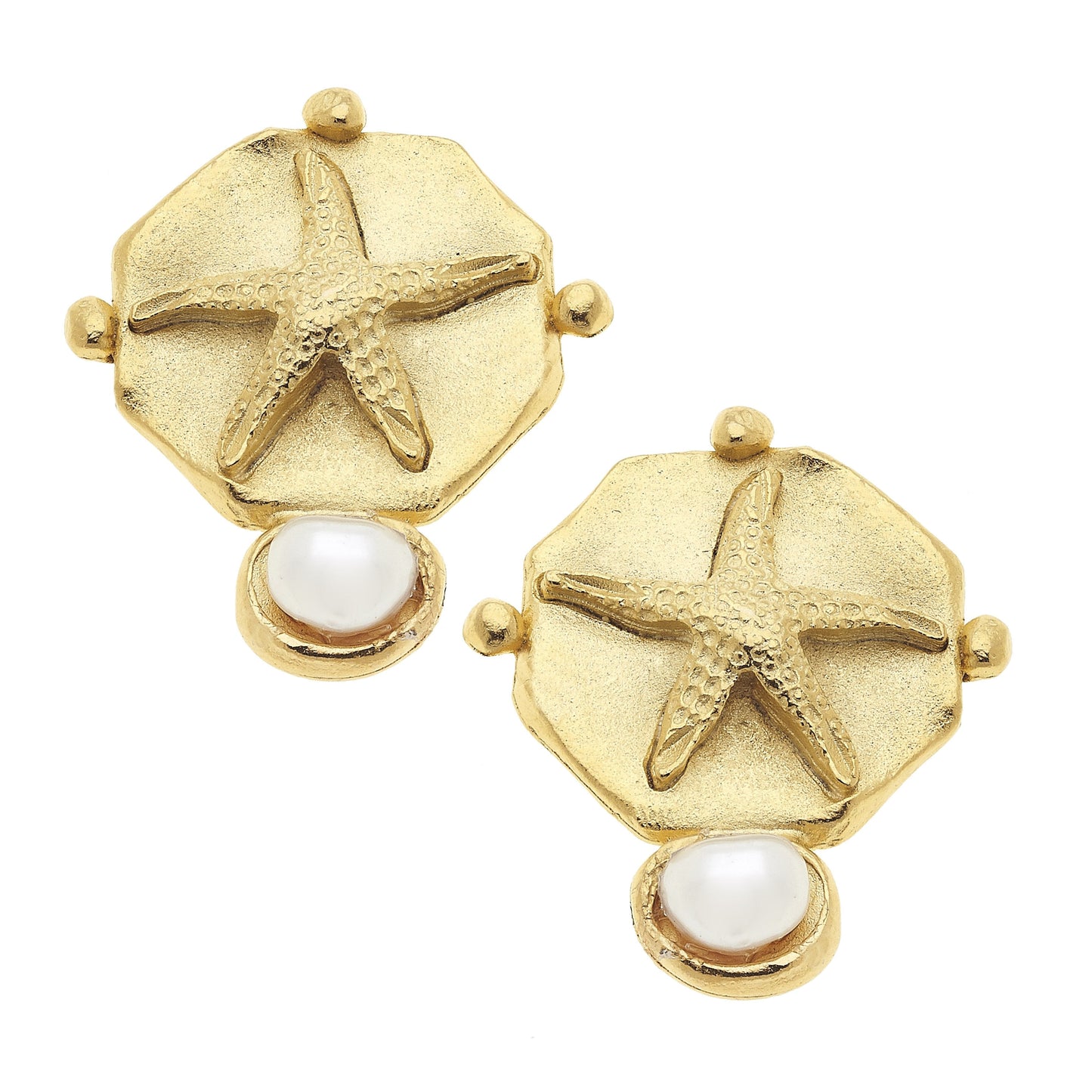 Starfish Pearl Stud Earrings