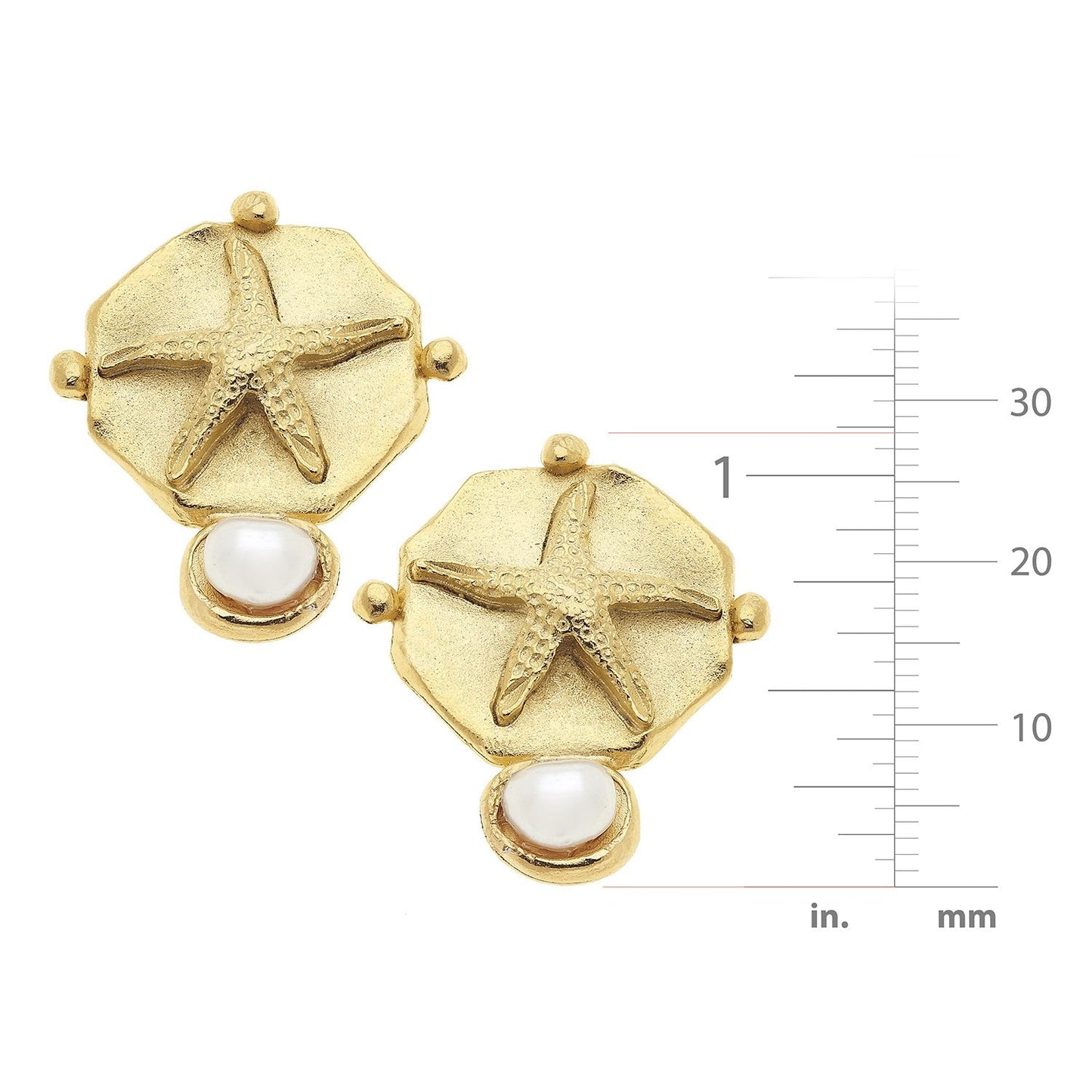 Starfish Pearl Stud Earrings