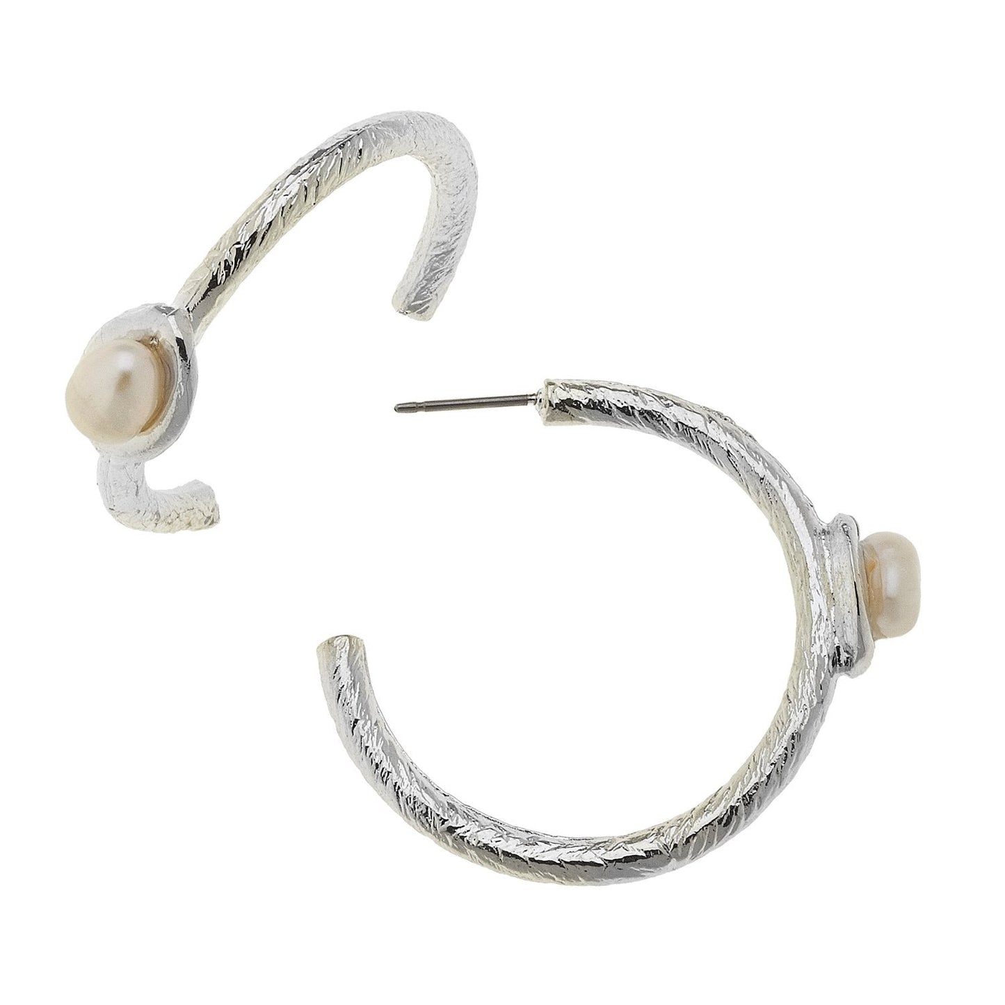 Pearl Hoop Earrings with Accent Detail