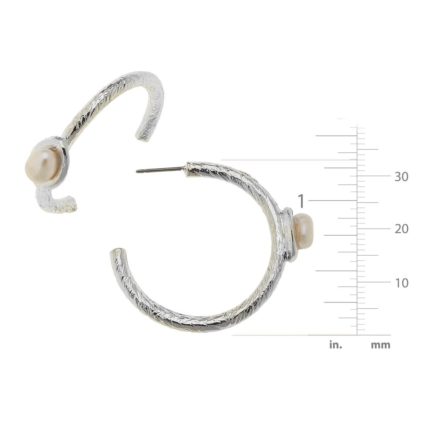 Pearl Hoop Earrings with Accent Detail