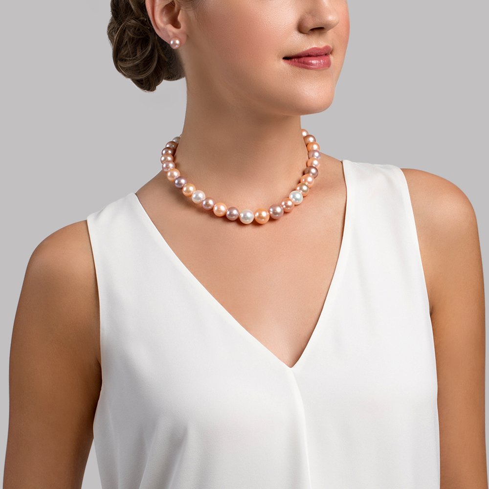 Multicolor Freshwater Pearl Necklace 11.5-12.5mm Size