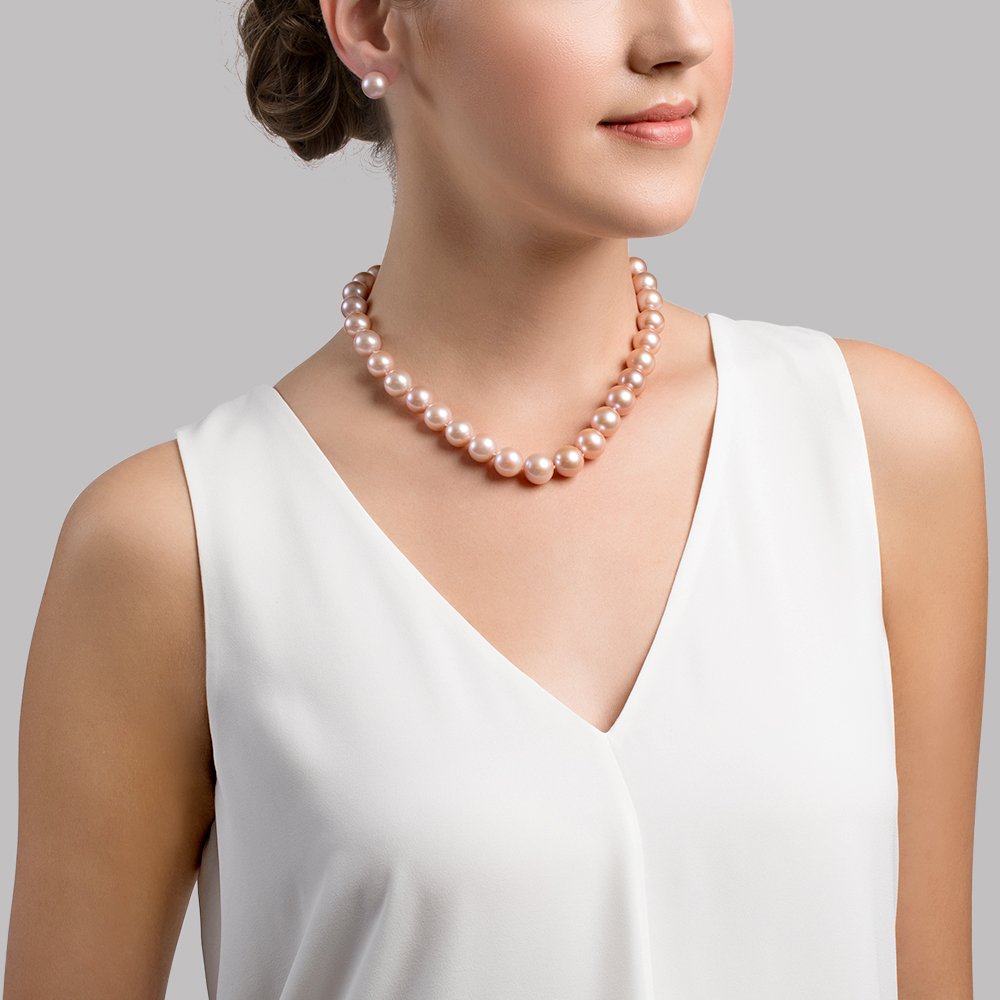 Pink Freshwater Pearl Necklace in AAA Quality 5