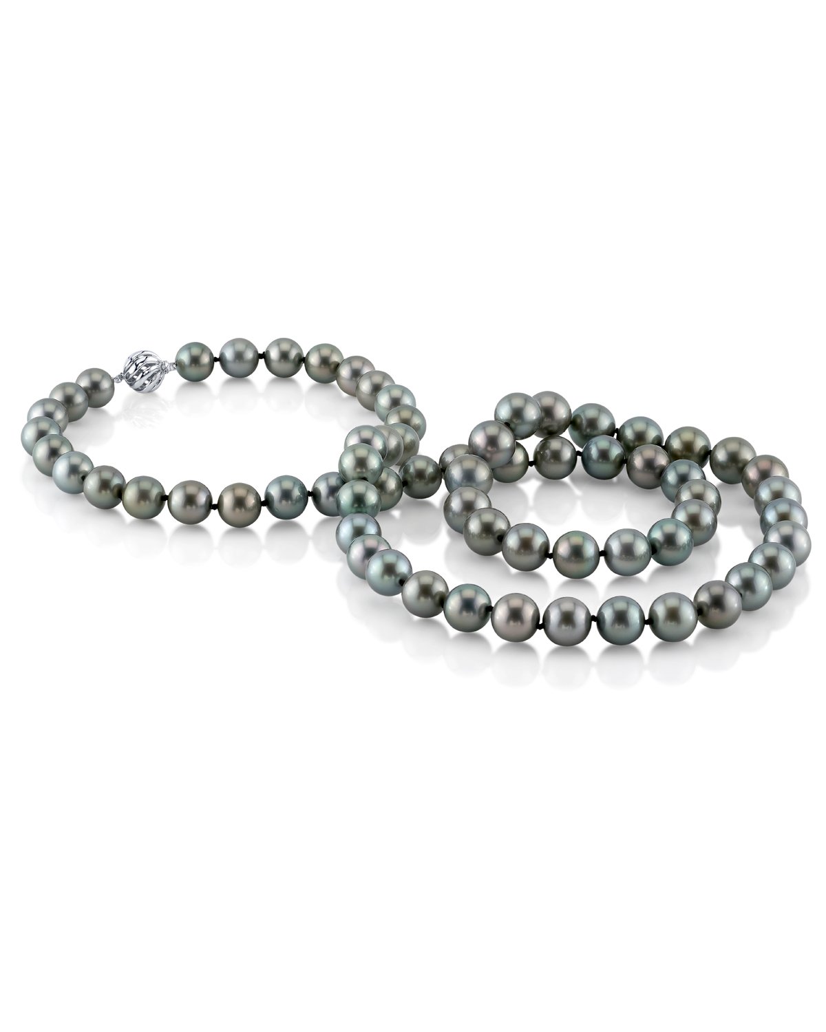 Opera Length Green Tahitian Pearl Necklace 12-13mm