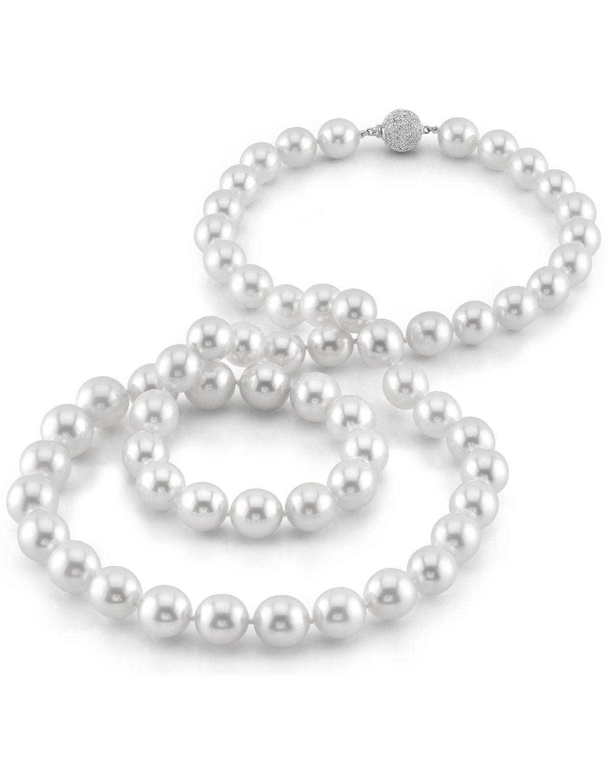 Opera Length White South Sea Pearl Necklace 12mm-14mm