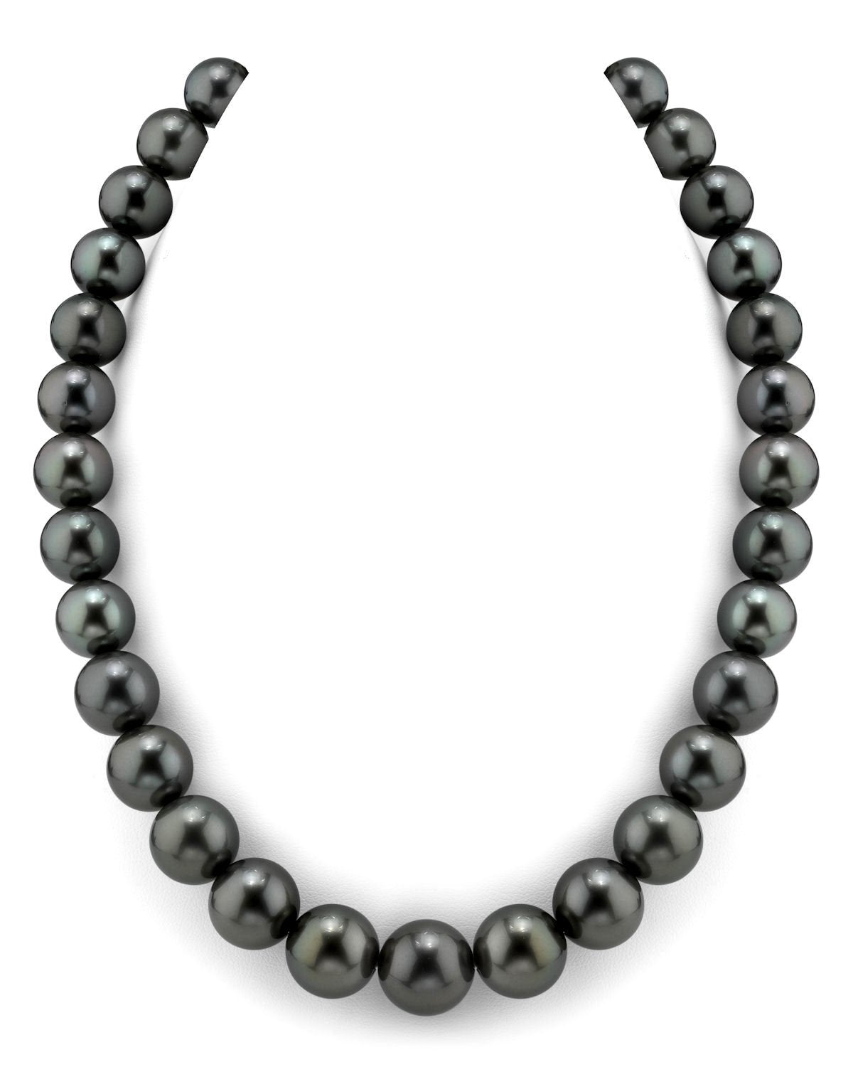 Tahitian True Round Pearl Necklace in Dark Colors