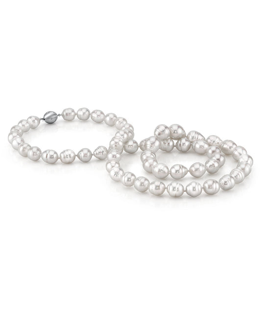 Baroque Pearl Necklace in White, 12 to 14mm