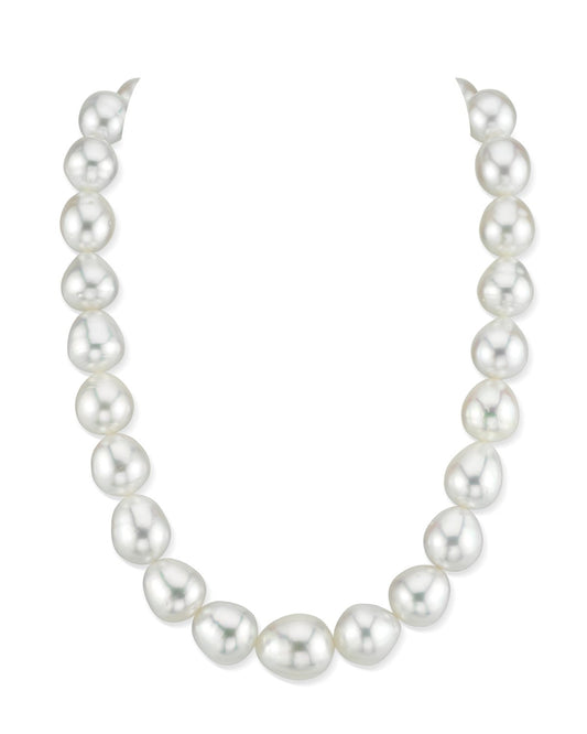 White South Sea Drop Oval Pearl Necklace AAA Quality