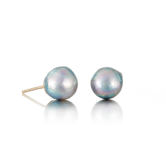 Blue Akoya Pearl Baroque Earrings