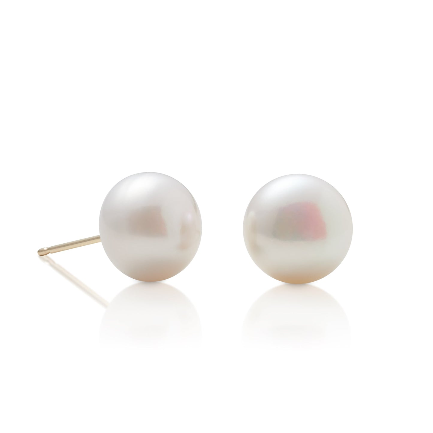 Button Pearl Stud Earrings 10mm