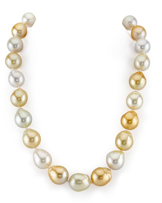 Colorful South Sea Baroque Pearl Necklace 13 to 15mm