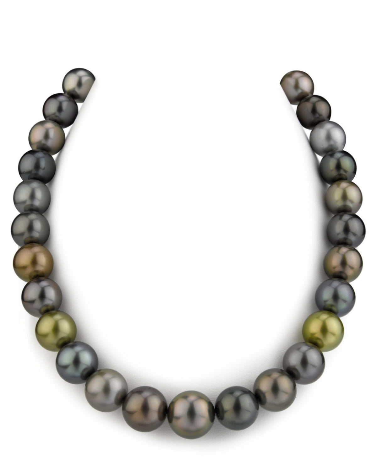 Multi-Color True Round Pearl Necklace 13-15mm