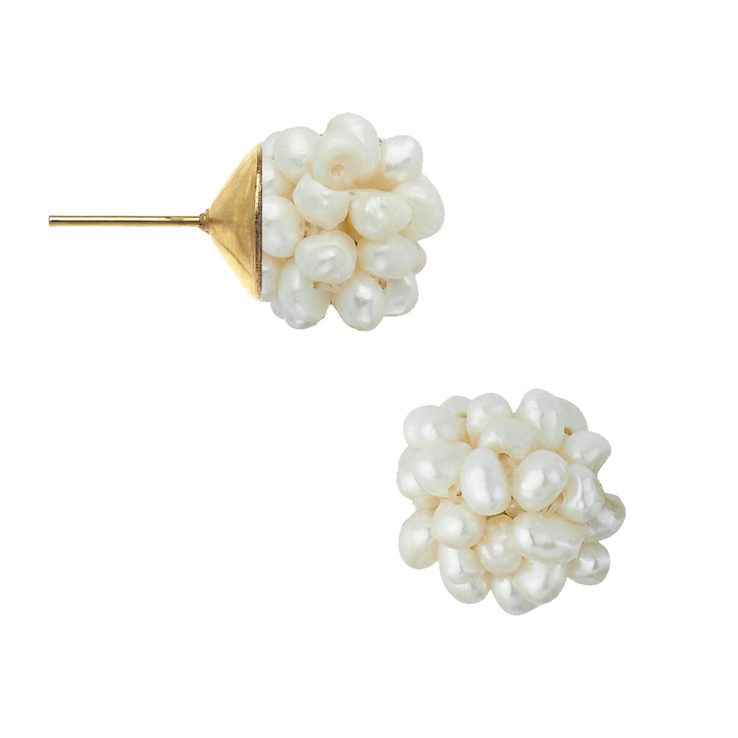 Elegant Pearl Cluster Stud Earrings