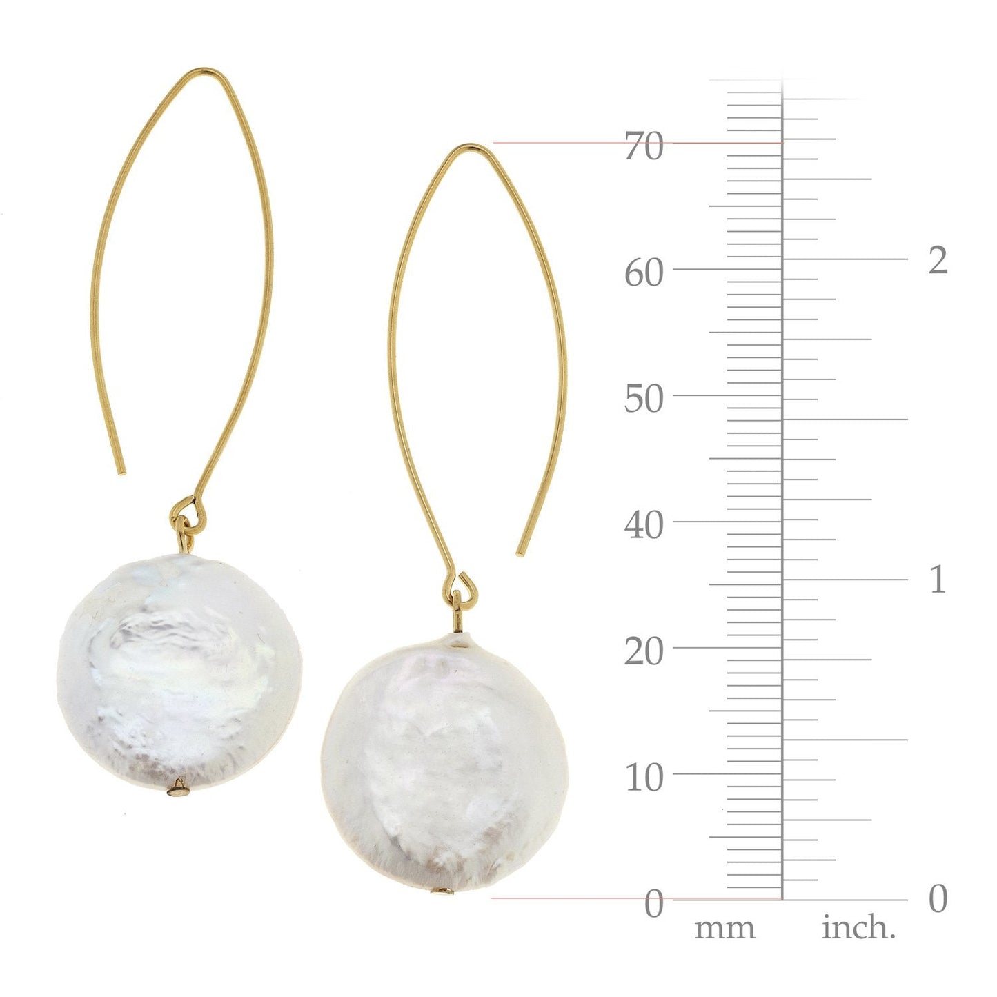 Threader Earrings with Coin Pearls