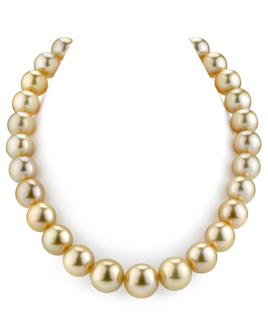 Golden South Sea Pearl Necklace AAAA Quality 14-16mm