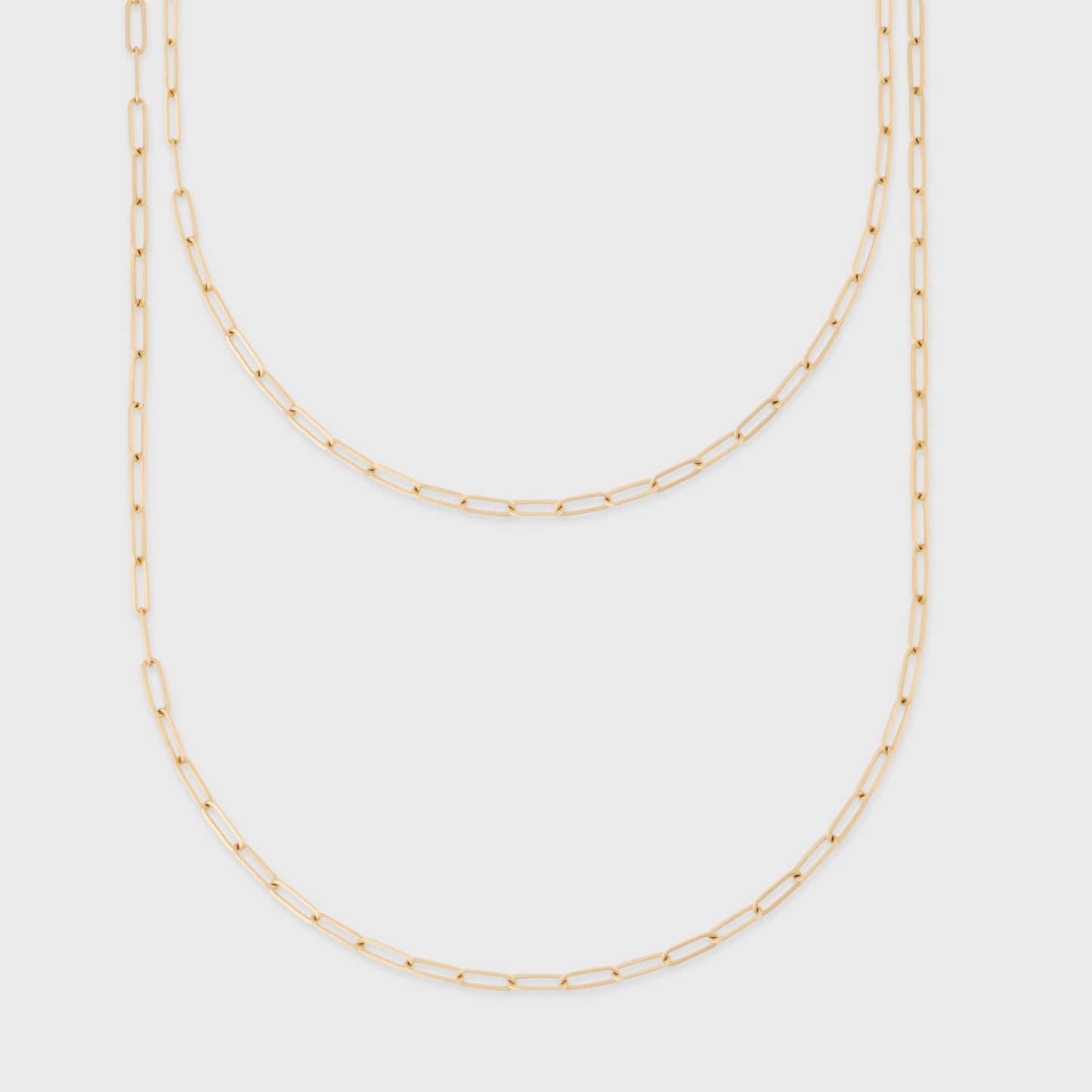 14k Gold Paperclip Layering Jewelry Set