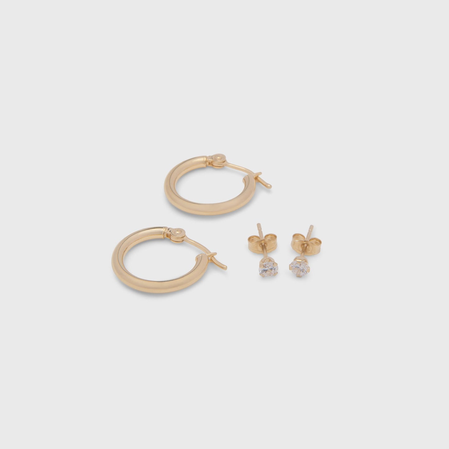 14k Gold Everyday Earring Set