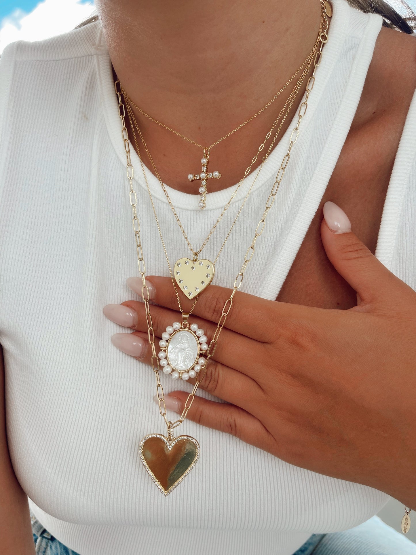 Golden Heart Clip Chain Accessory