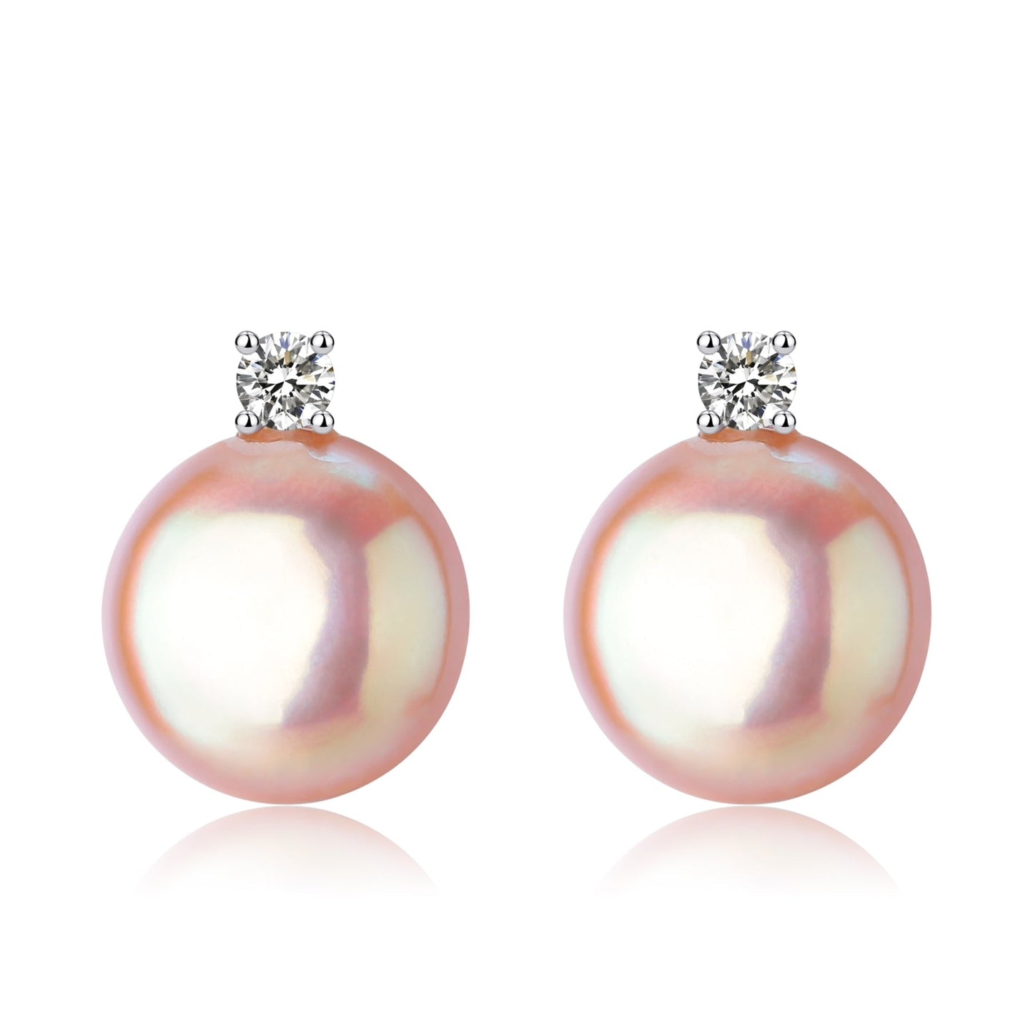 Baroque Pearl Stud Earrings with Coin Design