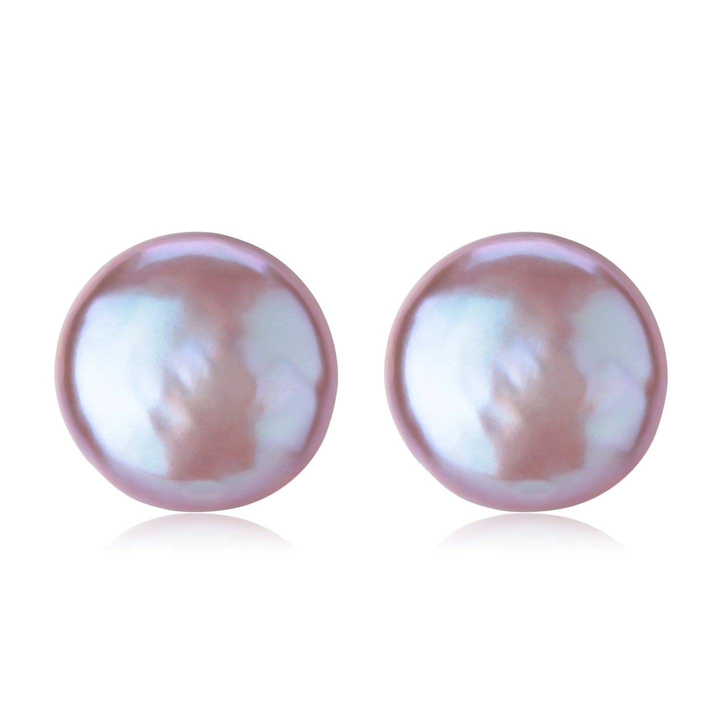 Purple Coin Baroque Pearl Stud Earrings 2