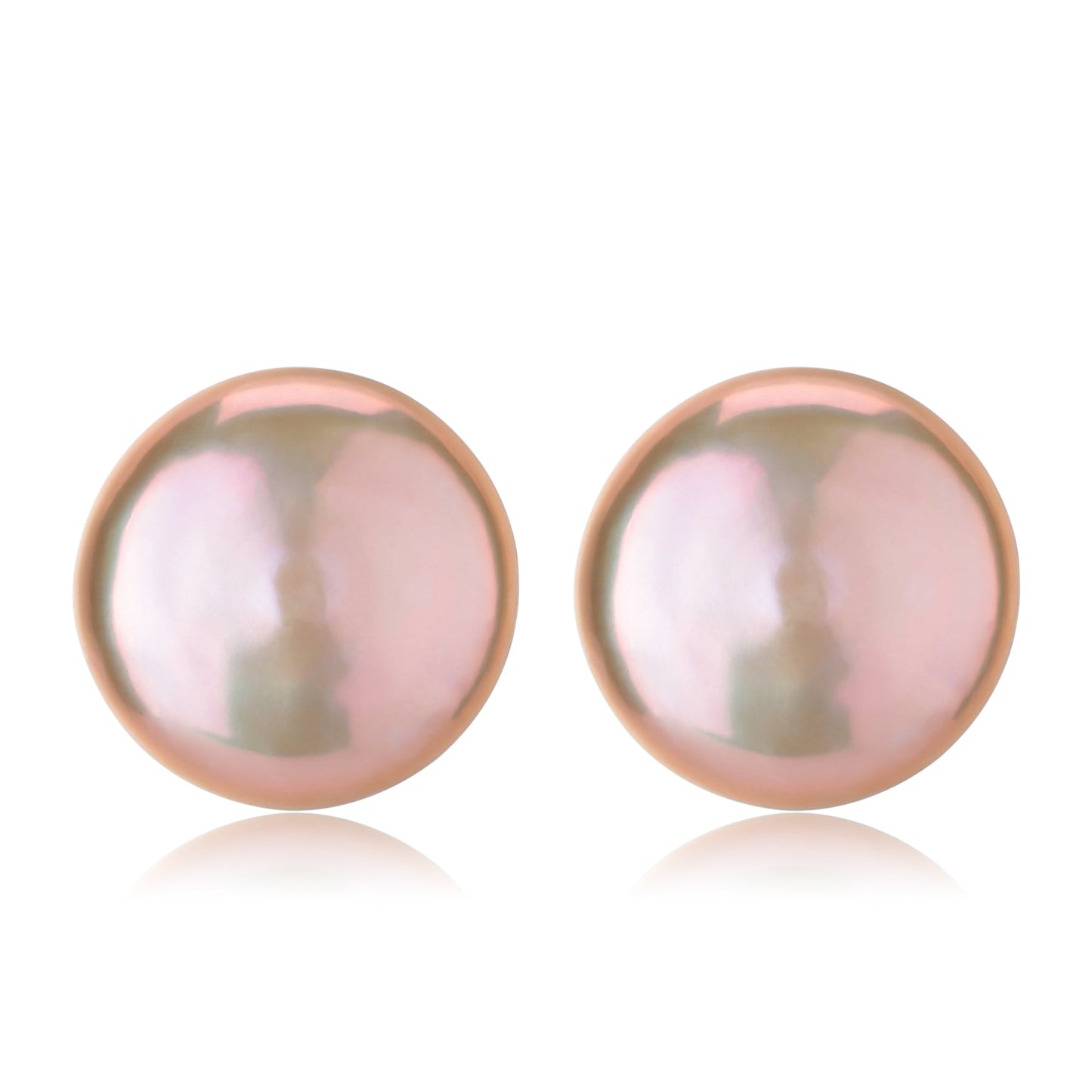 Baroque Pearl Coin Stud Earrings