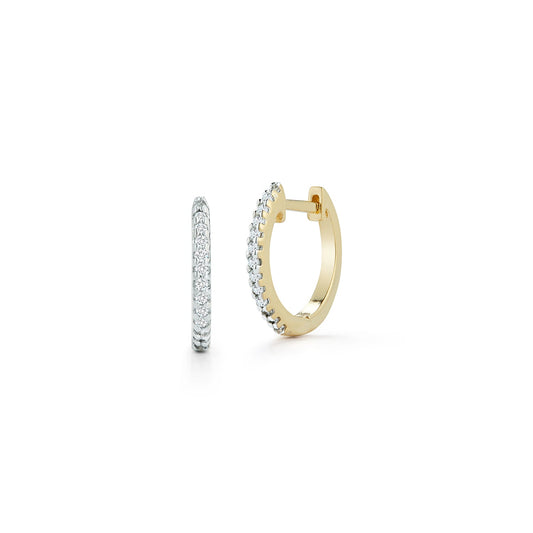 Diamond Huggie Earrings in Yellow Gold