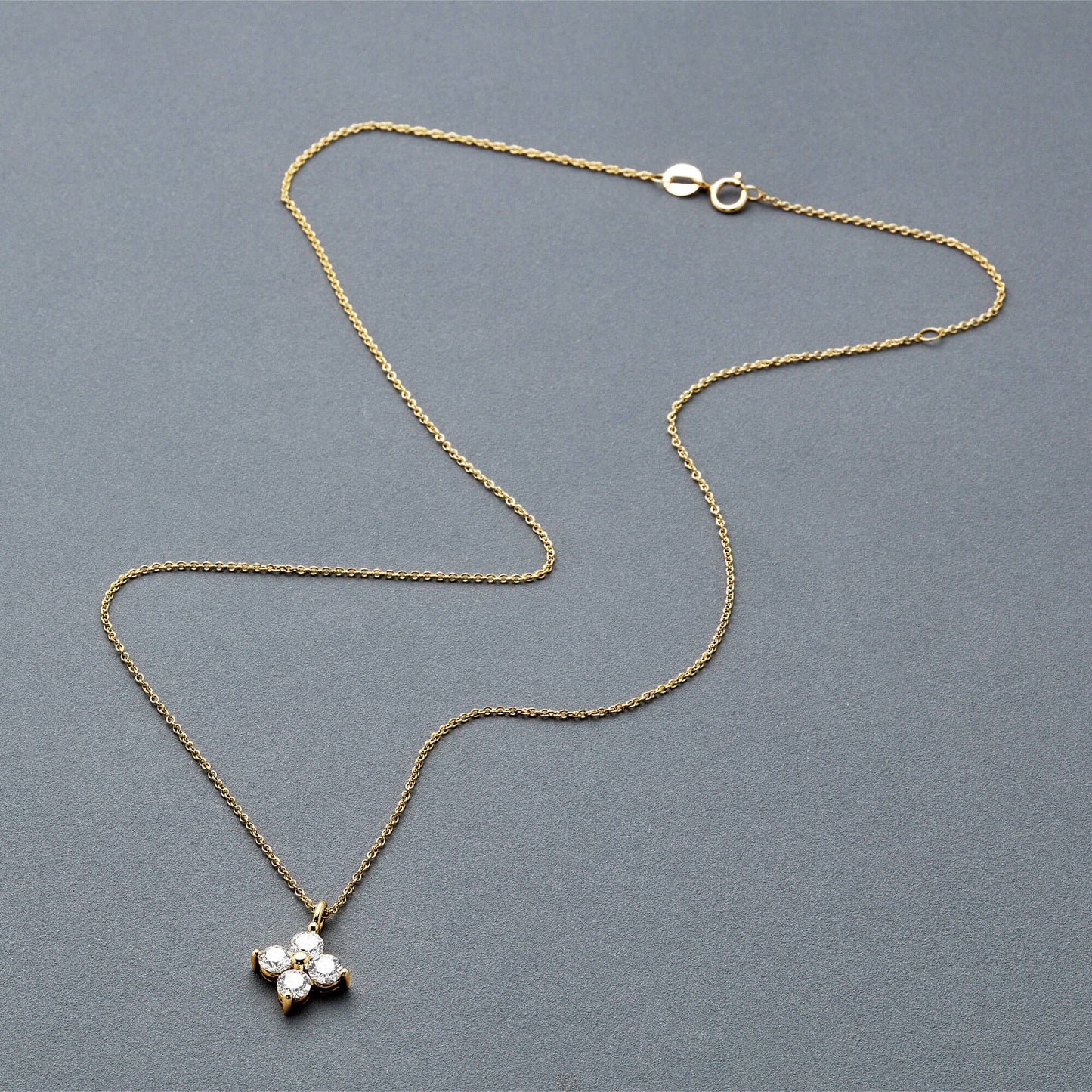 Lab Created Diamond Clover Necklace with 1CTW