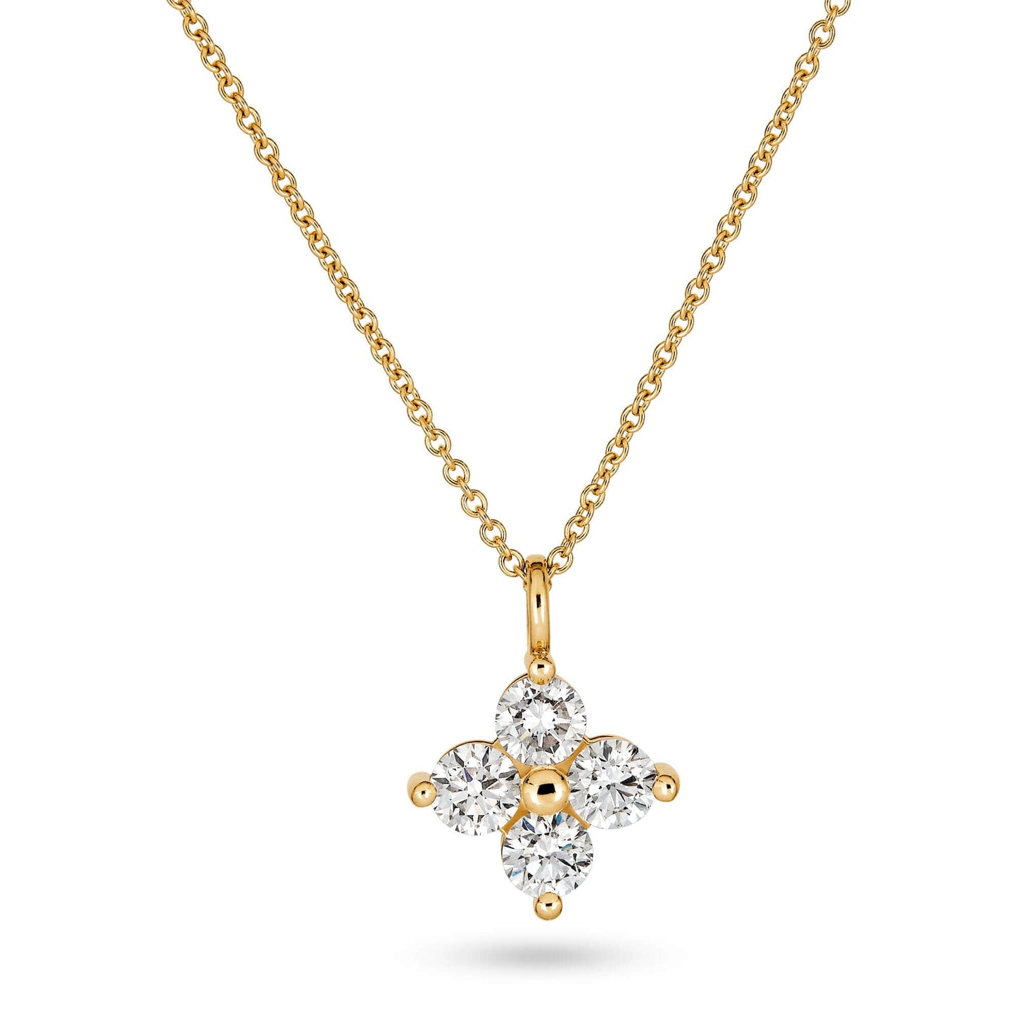 Lab Created Diamond Clover Necklace with 1CTW