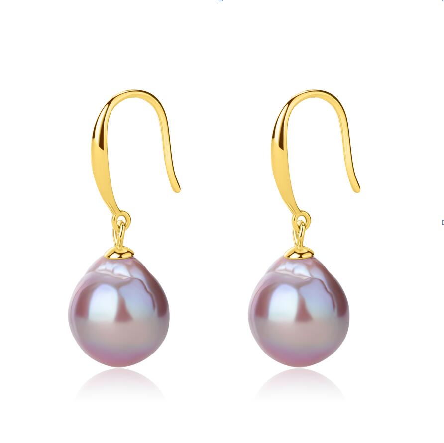 Purple Baroque Pearl Classic Hook Earrings