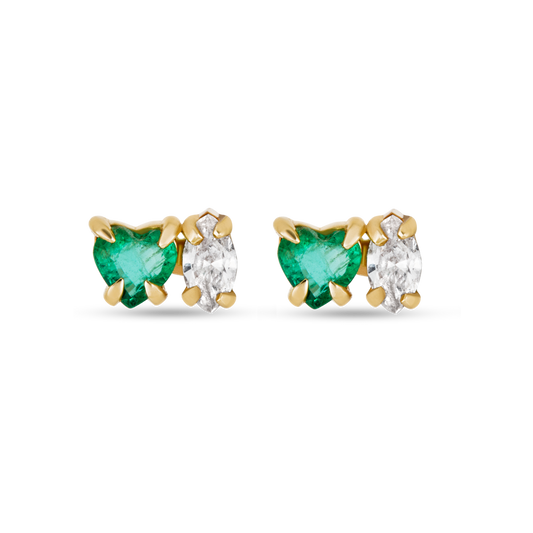 Emerald Stone Luxe Stud Earrings