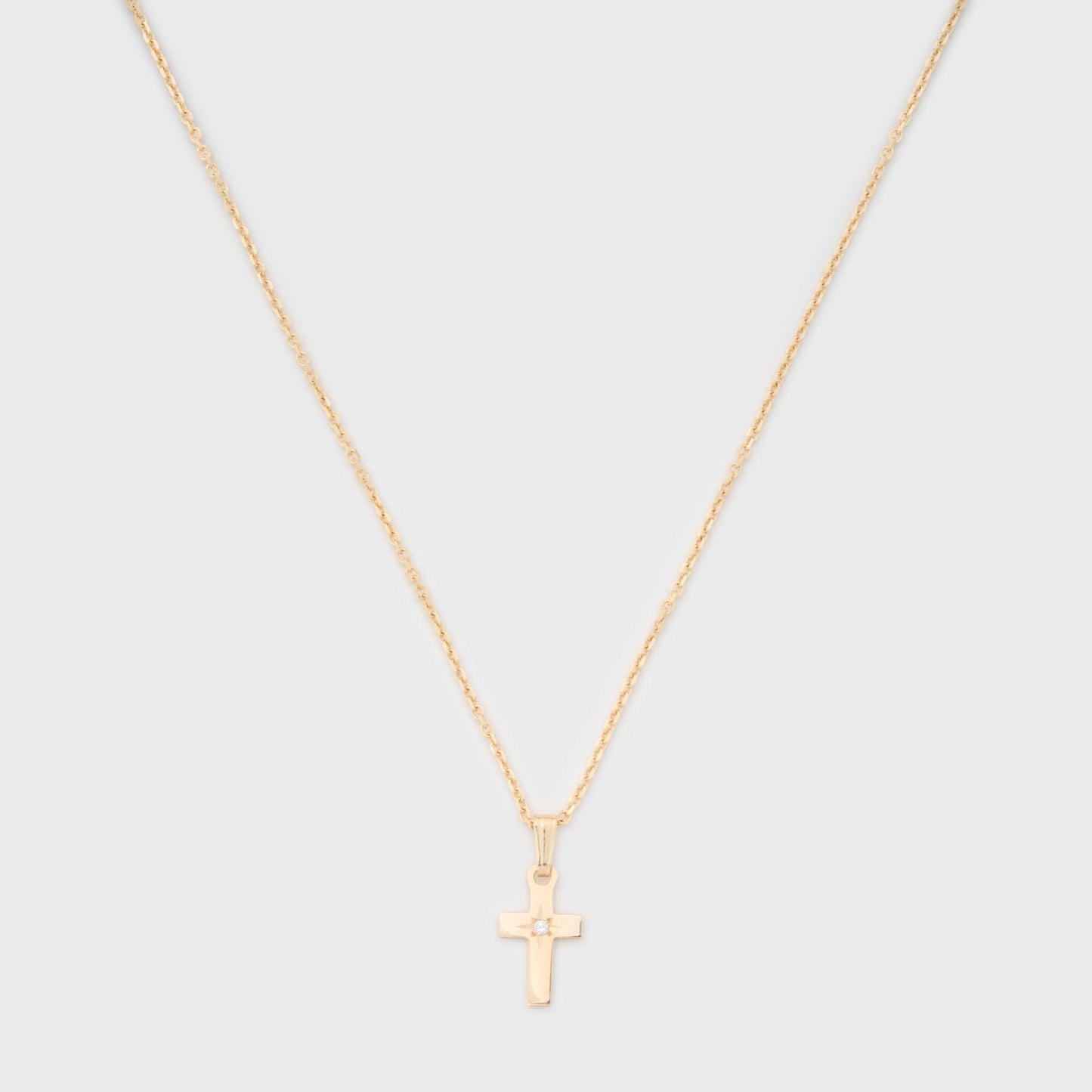 Diamond Cross Necklace in 14k Gold