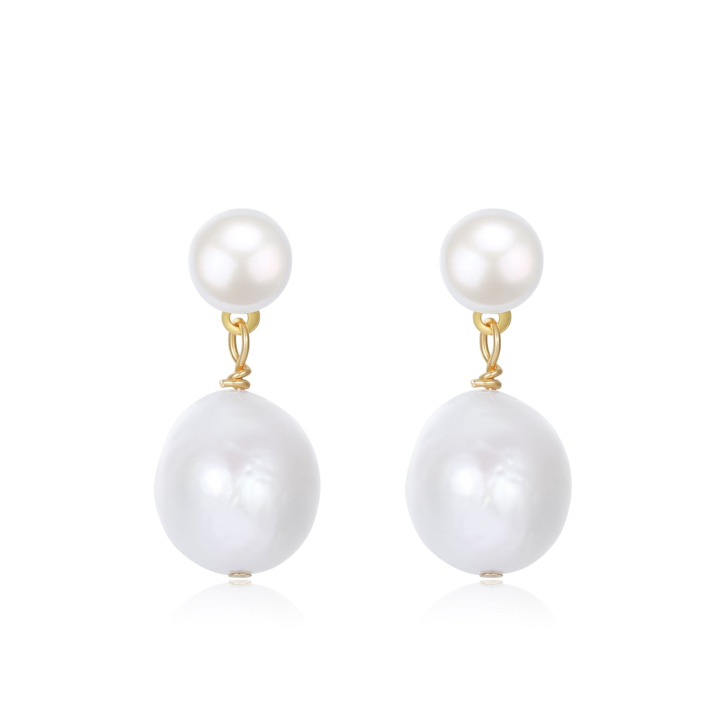 White Pearl Drop Earrings in Elegant Design 2