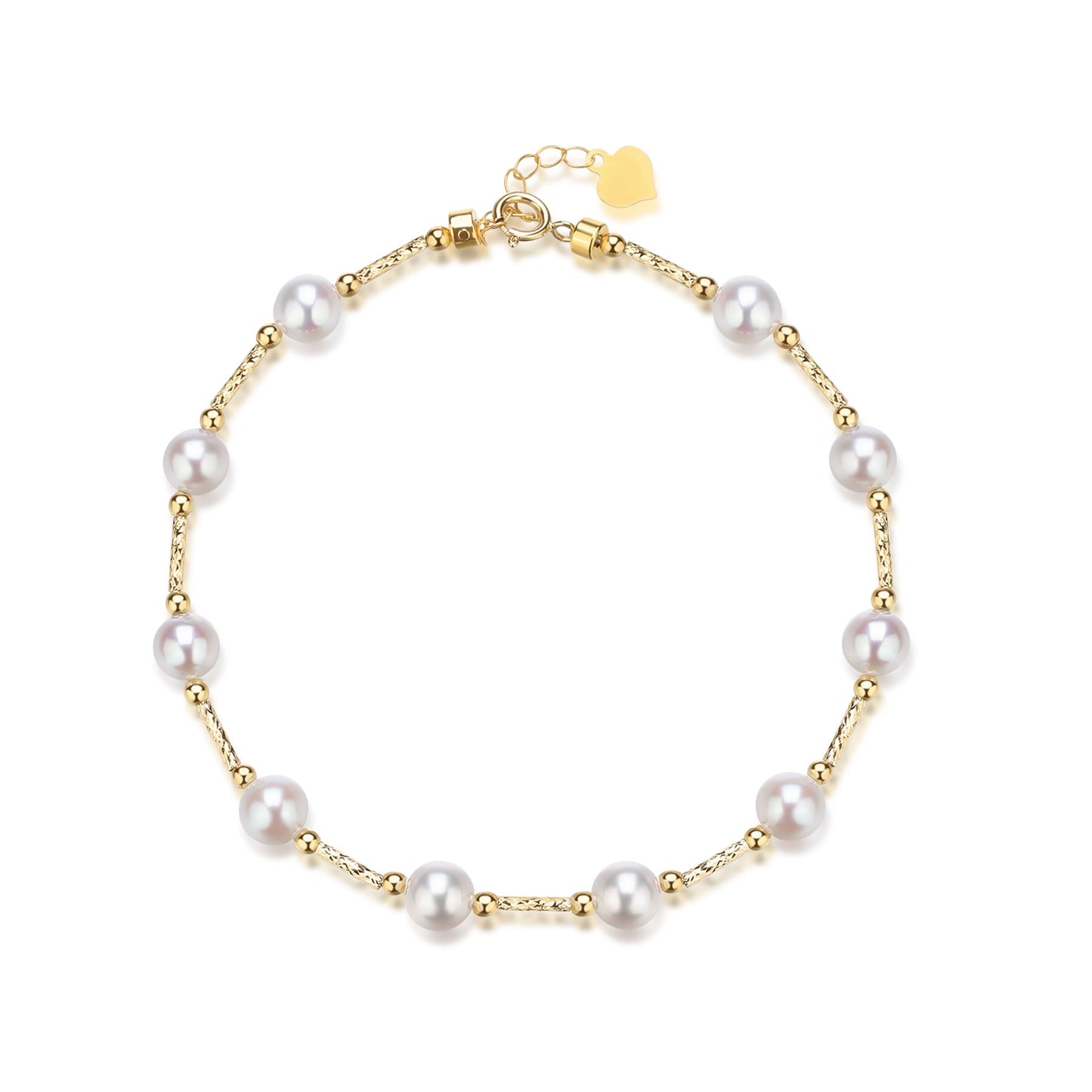 Freshwater Pearl Bracelet with 18K Gold Design